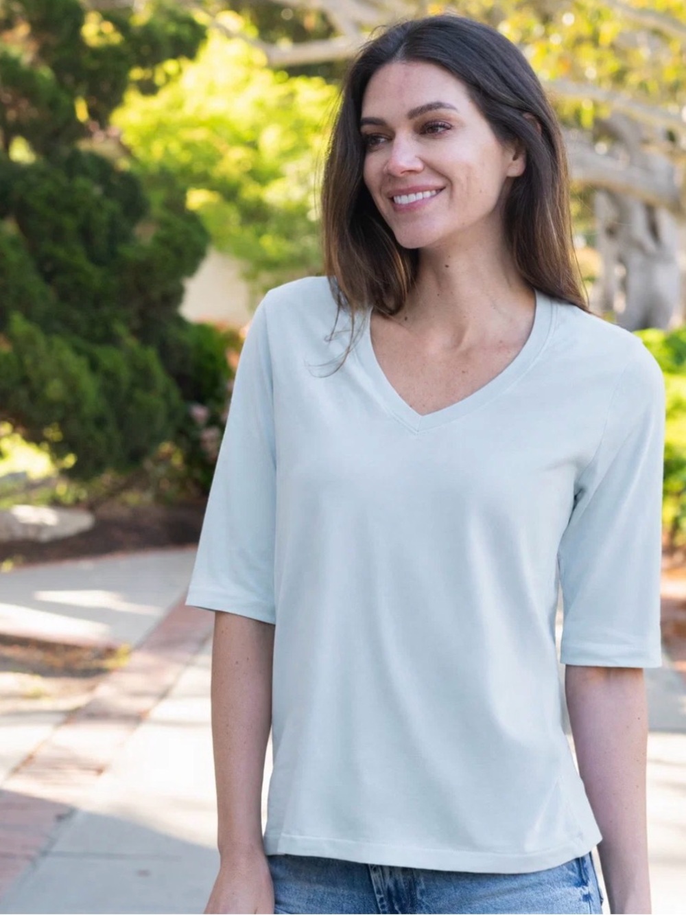 The Classic T shirt company V-Neck Tee - SKY BLUE XXL